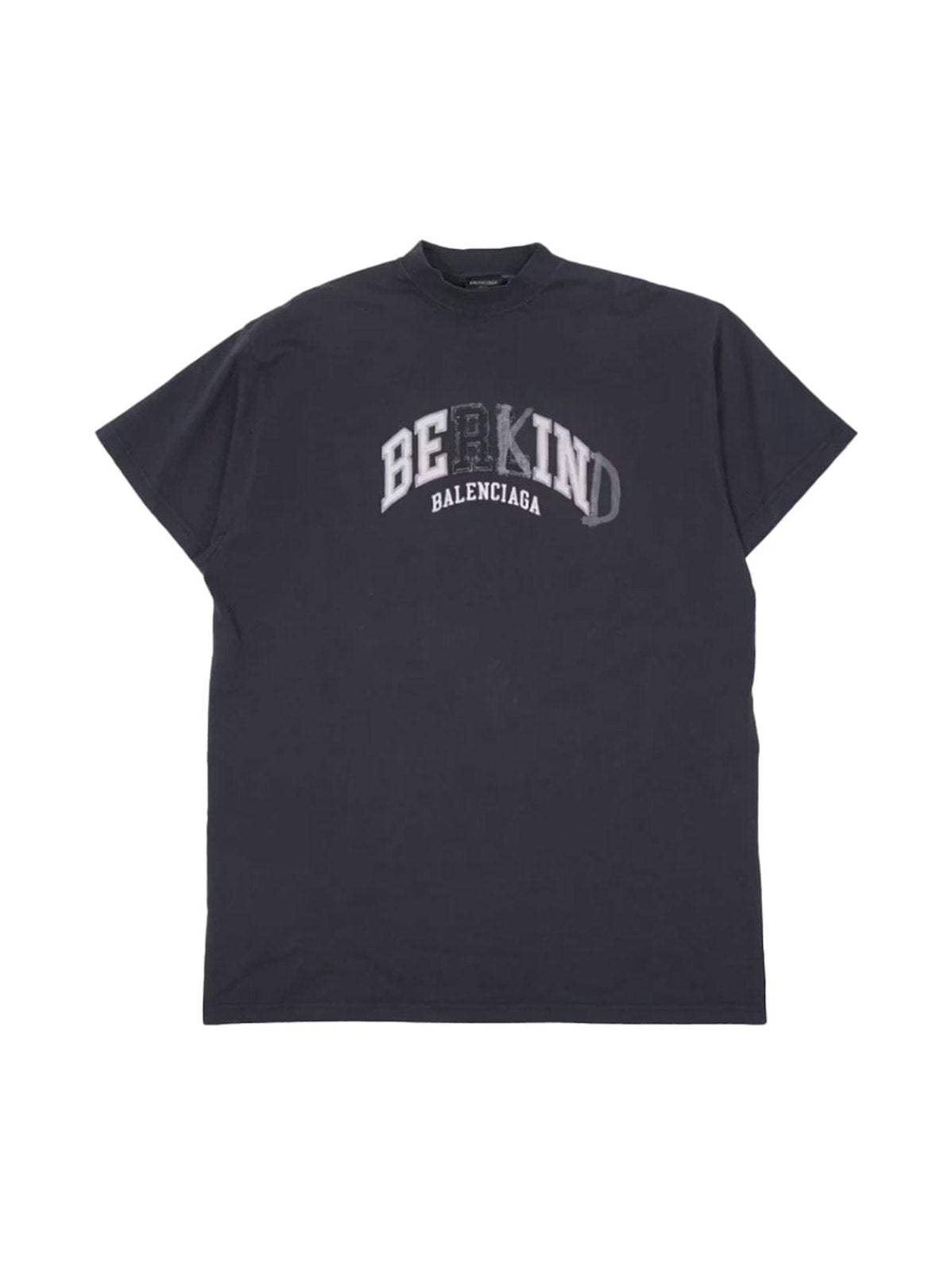 BALENCIAGA BE KIND FADED BLACK GREY T-SHIRT