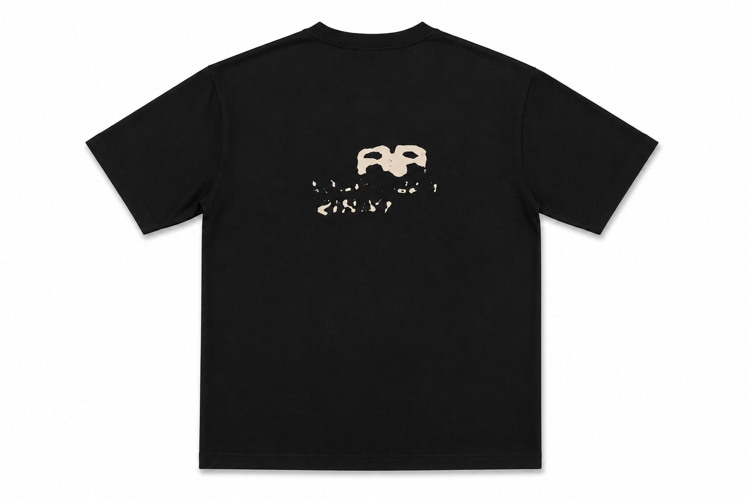 BALENCIAGA BLACK HAND DRAWN BB T-SHIRT BLACK