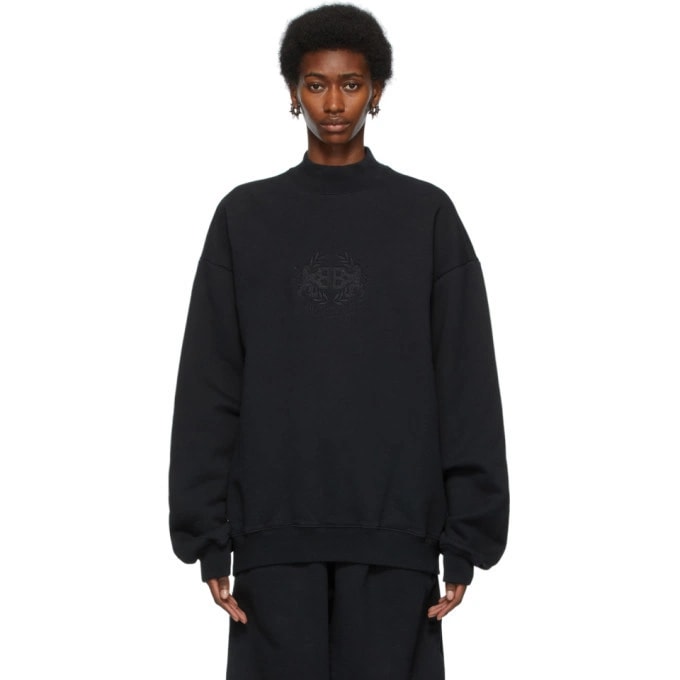 BALENCIAGA BLACK LIONS LAUREL CREWNECK