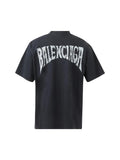 BALENCIAGA BLACK PAINTED BACK LOGO T-SHIRT