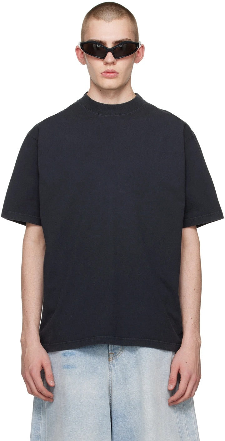 BALENCIAGA BLACK PAINTED BACK LOGO T-SHIRT