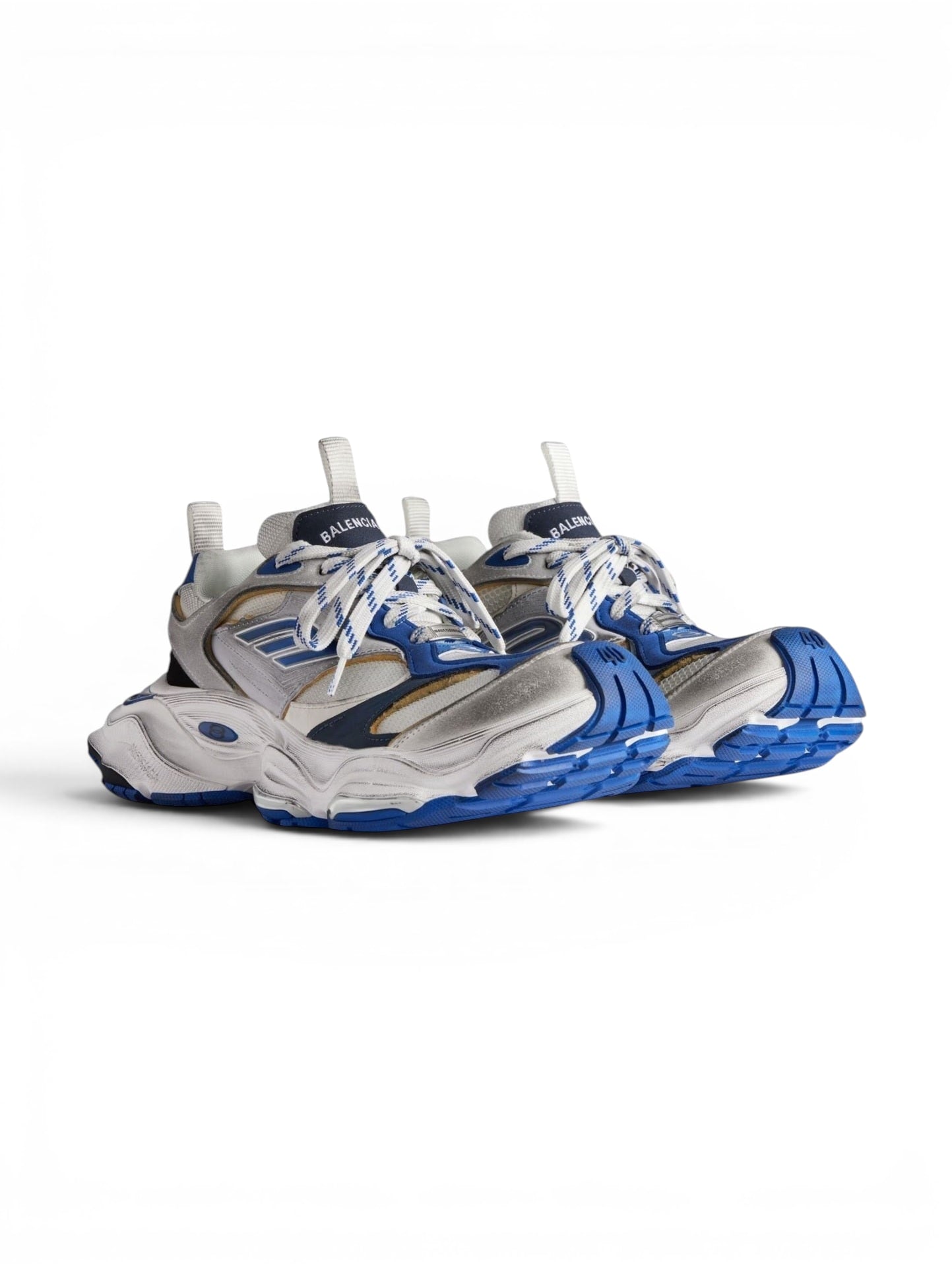 BALENCIAGA CARGO WORN OUT GREY BLUE SNEAKERS