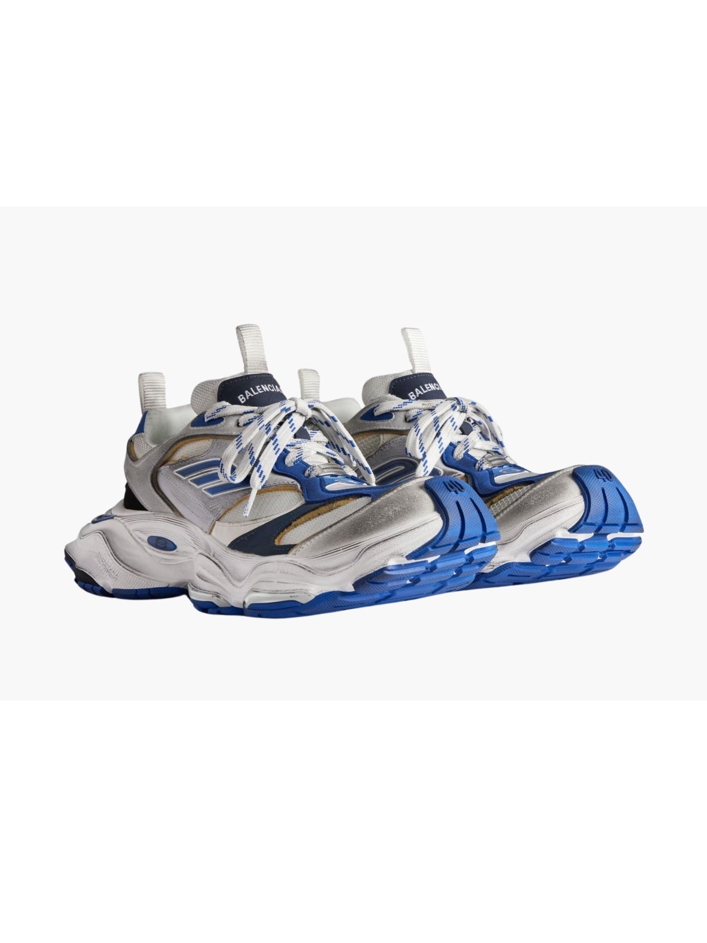 BALENCIAGA CARGO WORN OUT GREY BLUE SNEAKERS