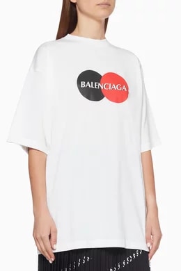 BALENCIAGA CIRCLE LOGO GRAPHIC T-SHIRT WHITE