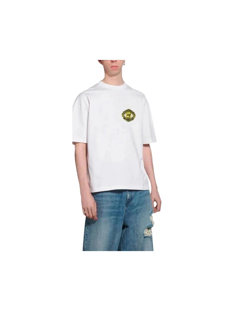 BALENCIAGA CREST LOGO WHITE TEE BALENCIAGA The Hype Company