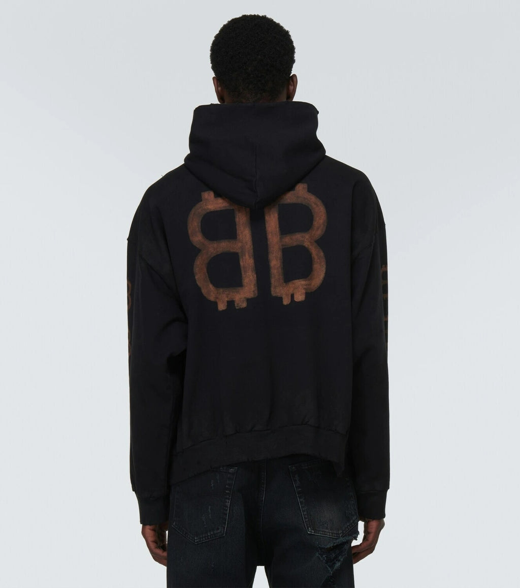 BALENCIAGA CRYPTO HOODIE BLACK