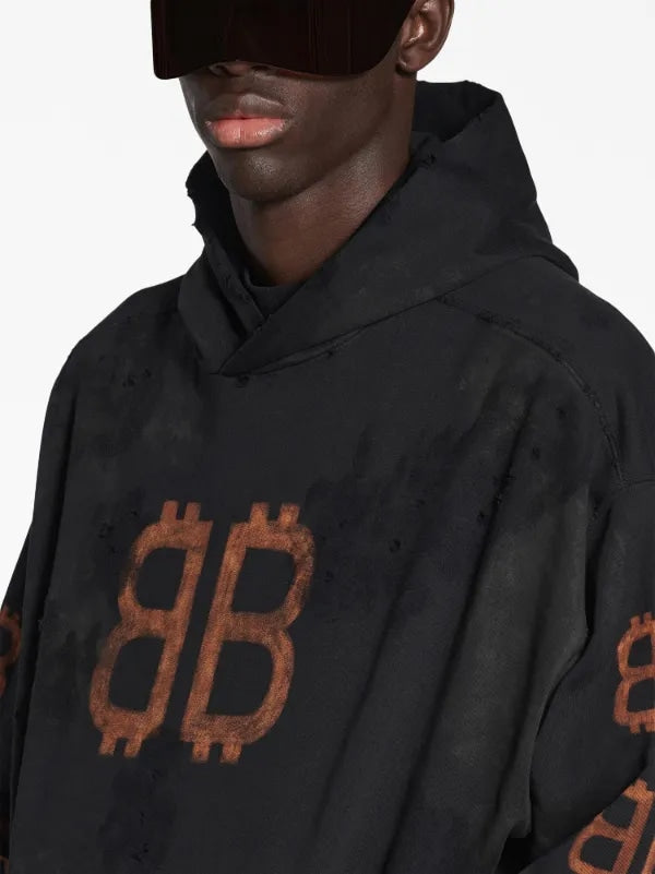 BALENCIAGA CRYPTO HOODIE BLACK