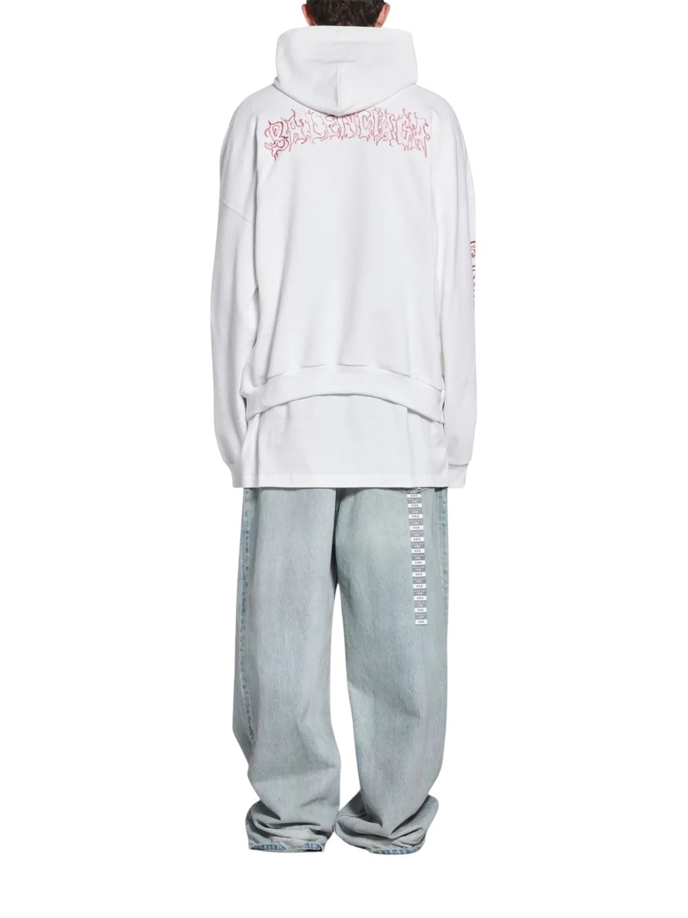 BALENCIAGA DIY METAL HOODIE WHITE RED