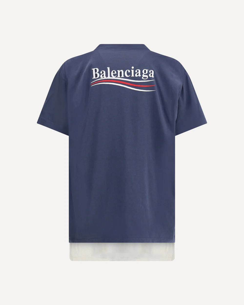 BALENCIAGA DOUBLE LAYERED CAMPAIGN T- SHIRT BLUE