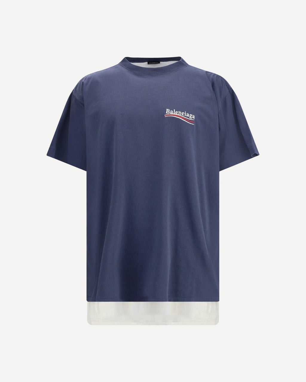BALENCIAGA DOUBLE LAYERED CAMPAIGN T- SHIRT BLUE