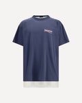 BALENCIAGA DOUBLE LAYERED CAMPAIGN T- SHIRT BLUE