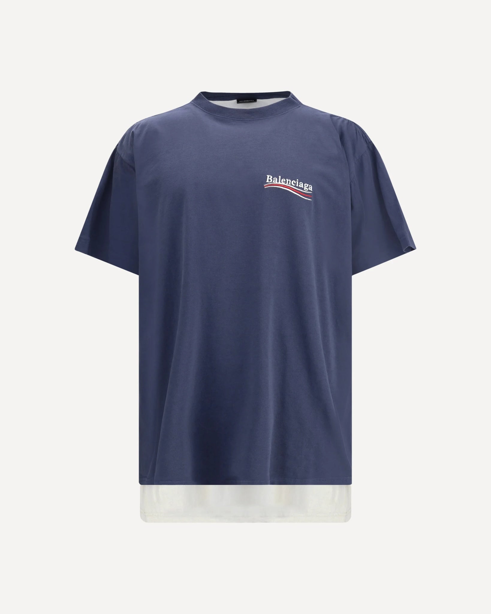 BALENCIAGA DOUBLE LAYERED CAMPAIGN T- SHIRT BLUE