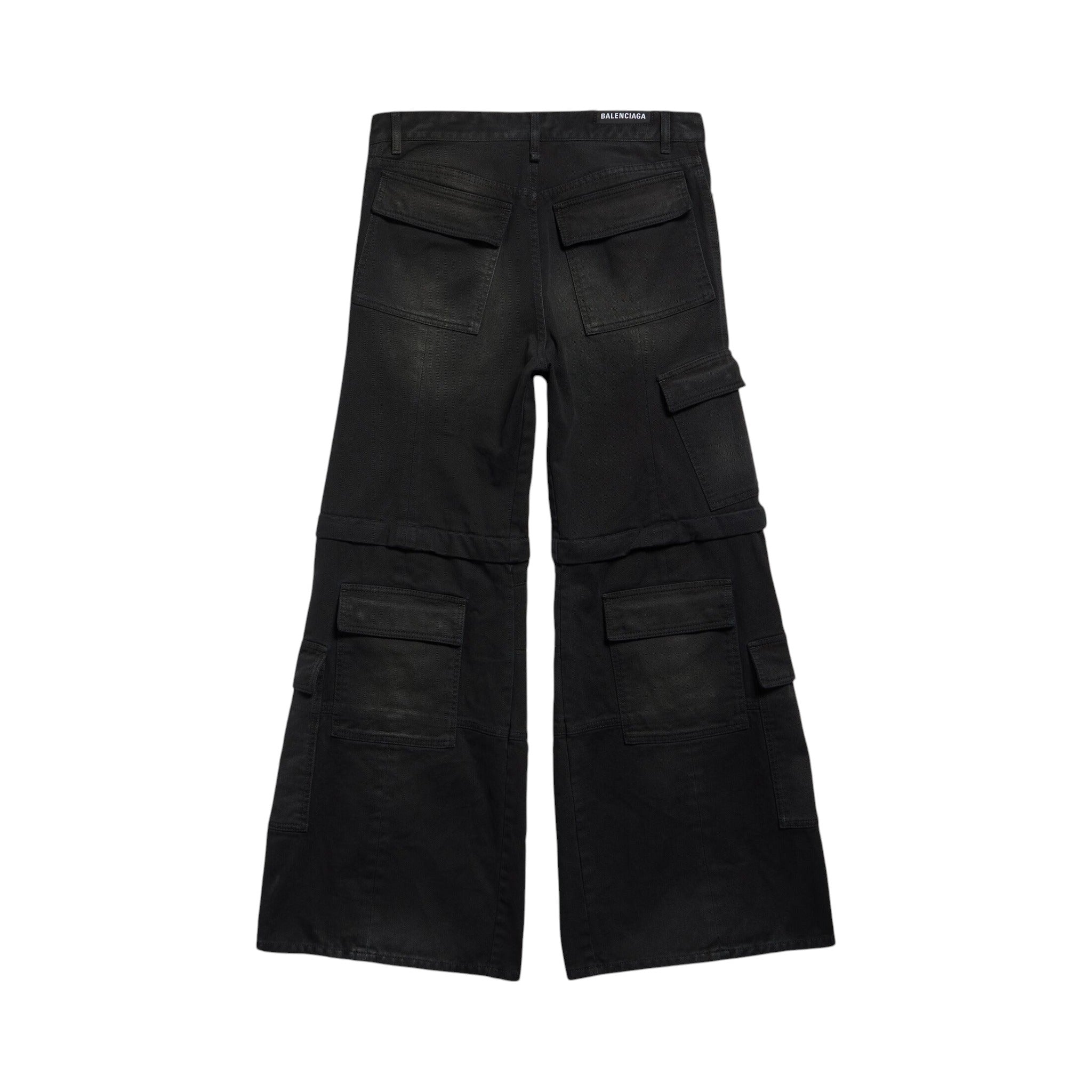 BALENCIAGA FLARED CARGO PANTS CONVERTIBLE BLACK