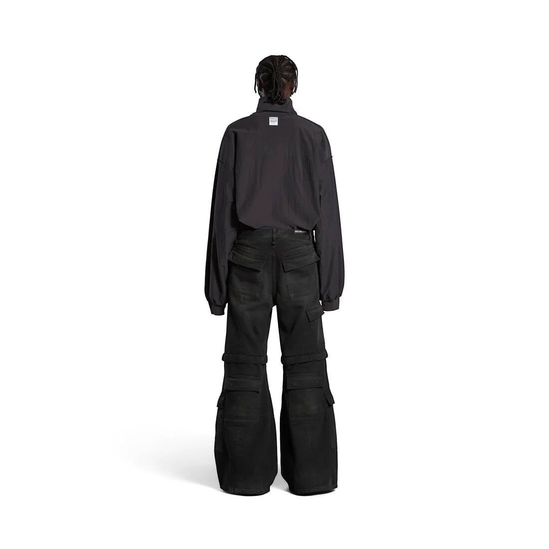 BALENCIAGA FLARED CARGO PANTS CONVERTIBLE BLACK
