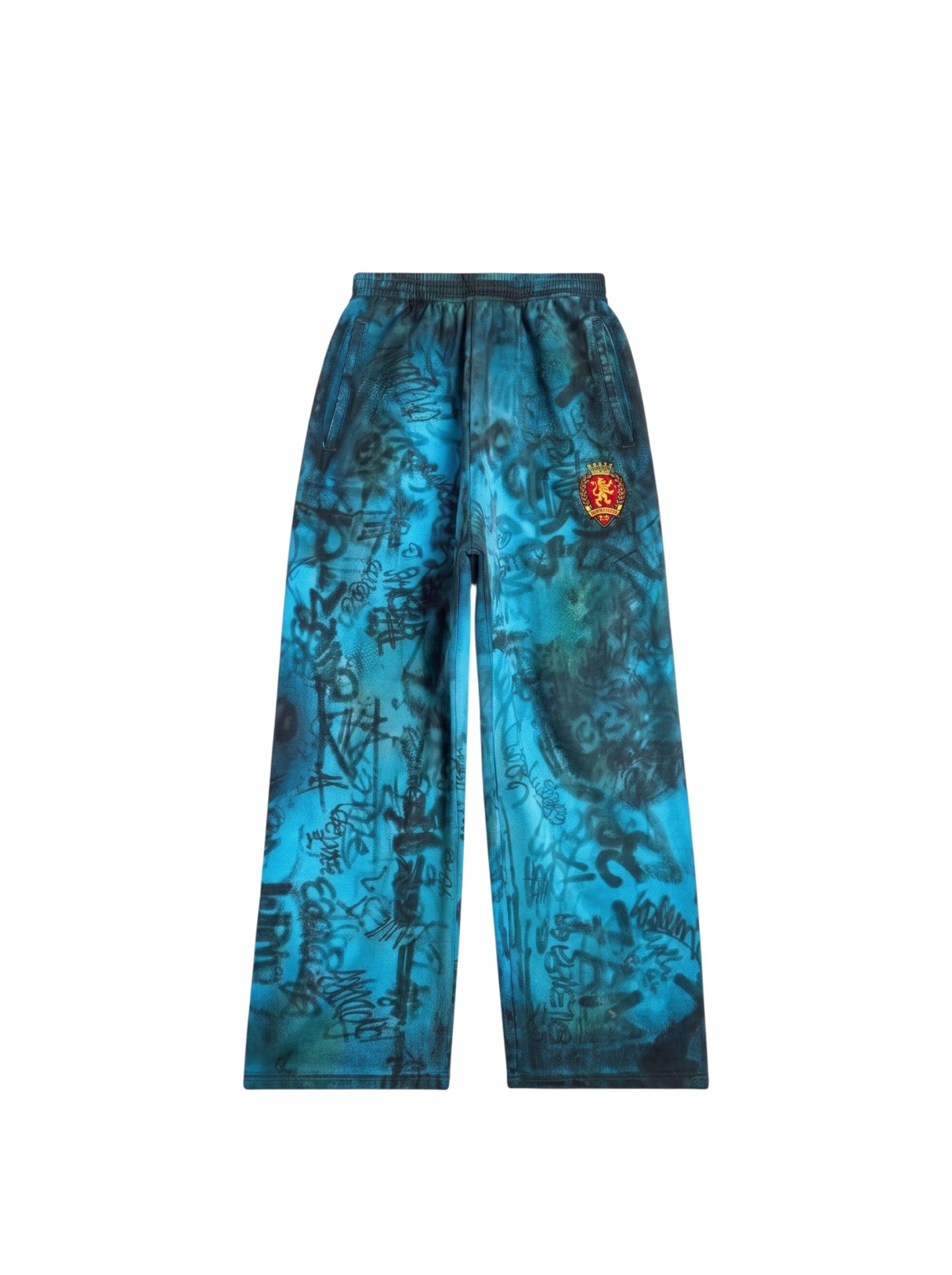 BALENCIAGA GRAFFITI SWEATPANTS BLUE