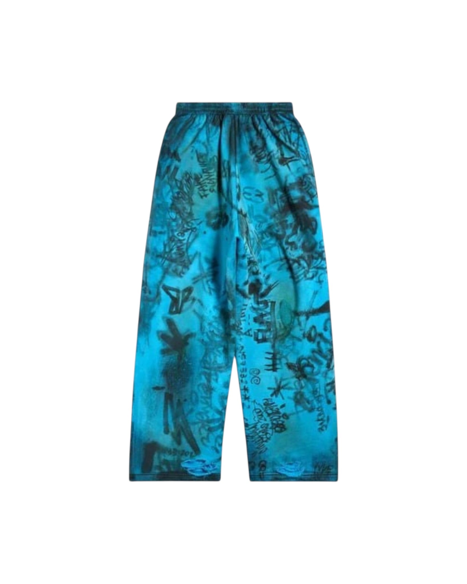BALENCIAGA GRAFFITI SWEATPANTS BLUE