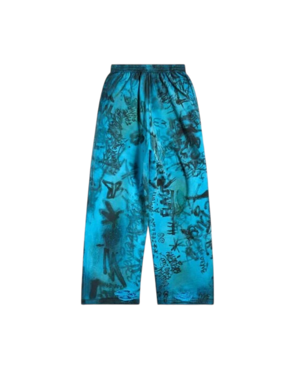 BALENCIAGA GRAFFITI SWEATPANTS BLUE