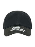 BALENCIAGA HAND DRAWN BB ICON VELCRO TAB HAT BLACK