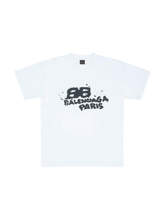 BALENCIAGA INK BB LOGO T SHIRT WHITE BALENCIAGA The Hype Company