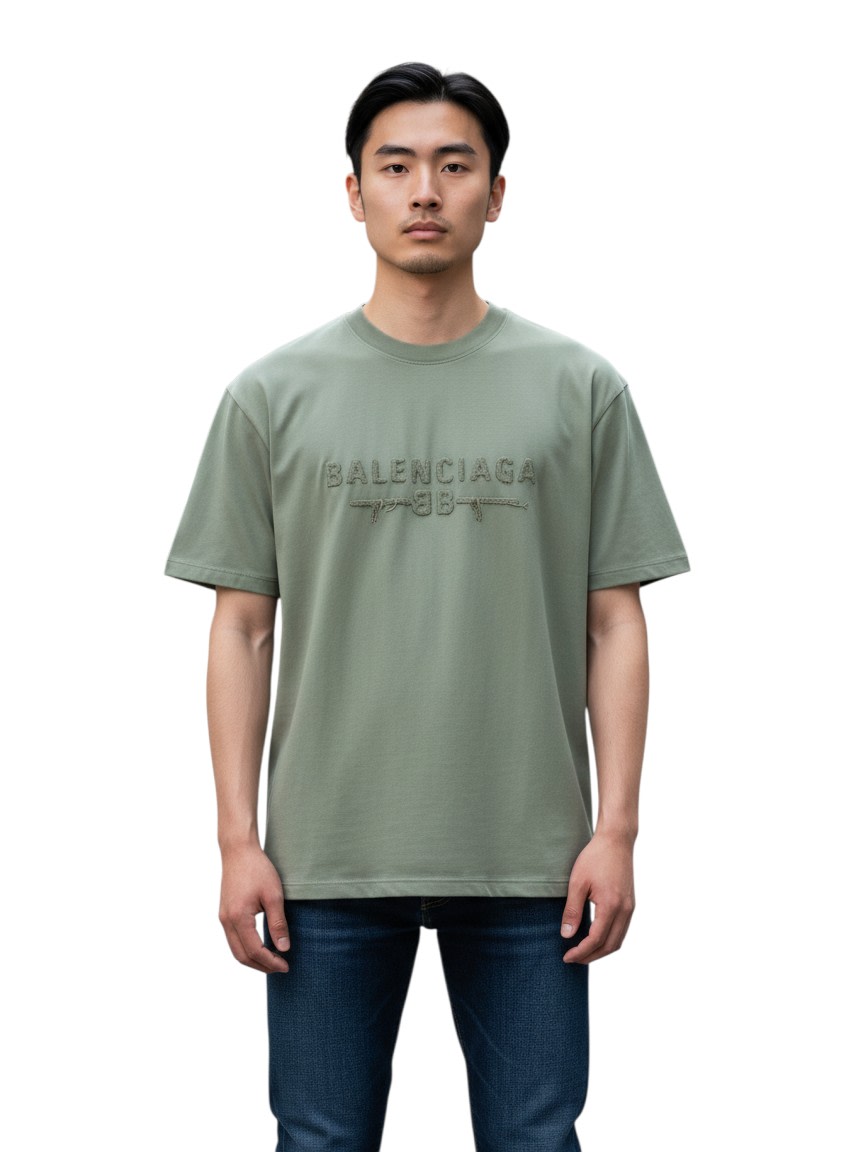 BALENCIAGA INSIDE OUT MILITARY GREEN T-SHIRT