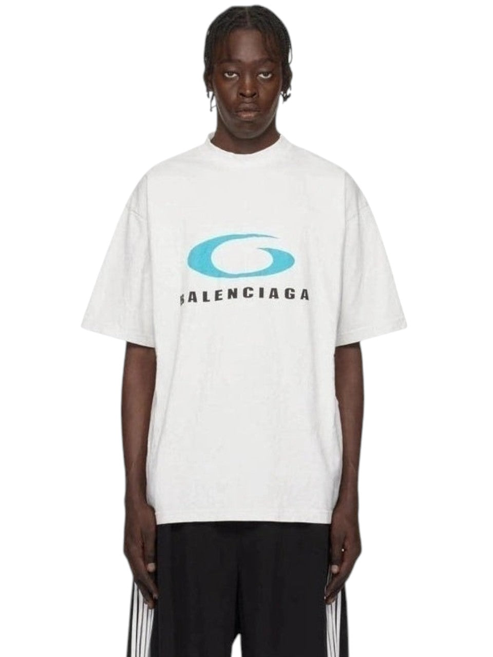 BALENCIAGA LOOP LOGO WHITE T SHIRT BALENCIAGA The Hype Company
