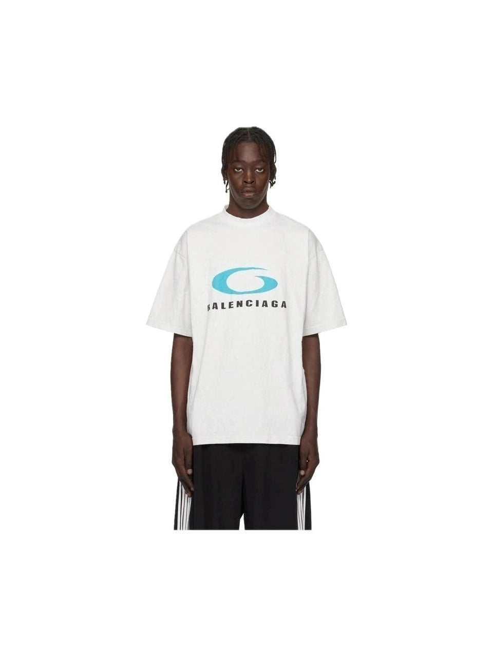 BALENCIAGA LOOP LOGO WHITE T SHIRT BALENCIAGA The Hype Company