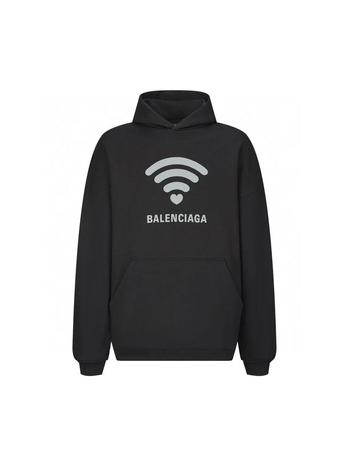 BALENCIAGA LOVE WIFI BLACK OVERSIZE HOODIE