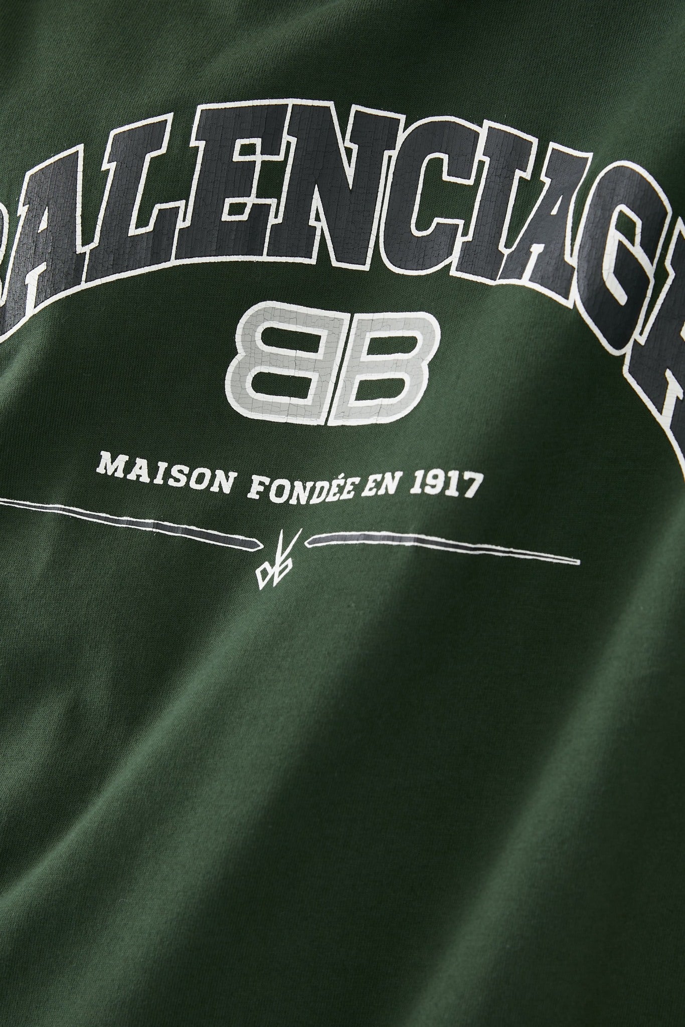 BALENCIAGA MAISON LOGO T-SHIRT GREEN