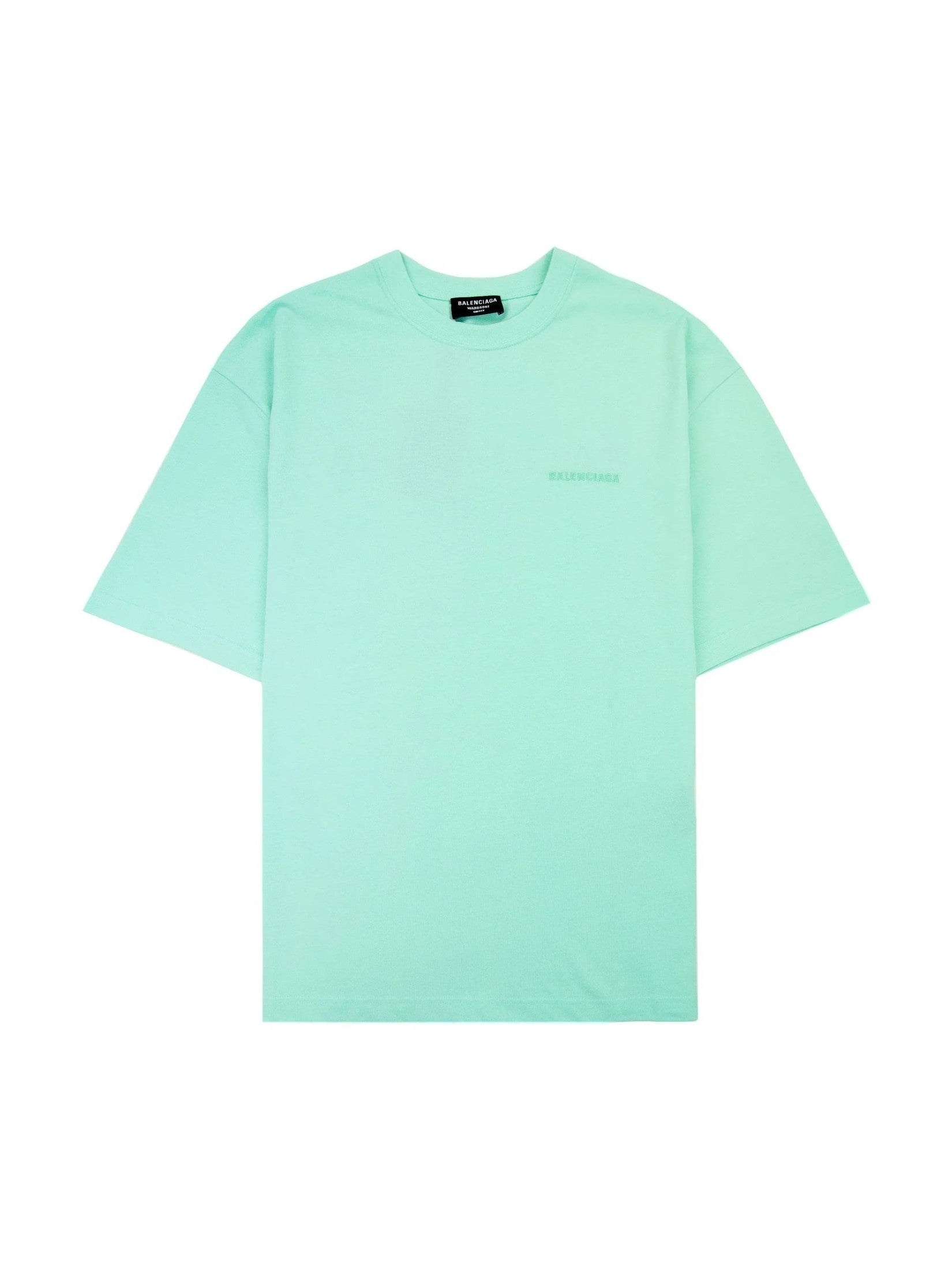 BALENCIAGA MINT LOGO EMBROIDERED T-SHIRT