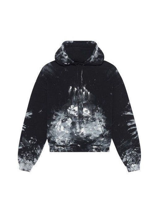 BALENCIAGA PAINTER CROPPED HOODIE BLACK