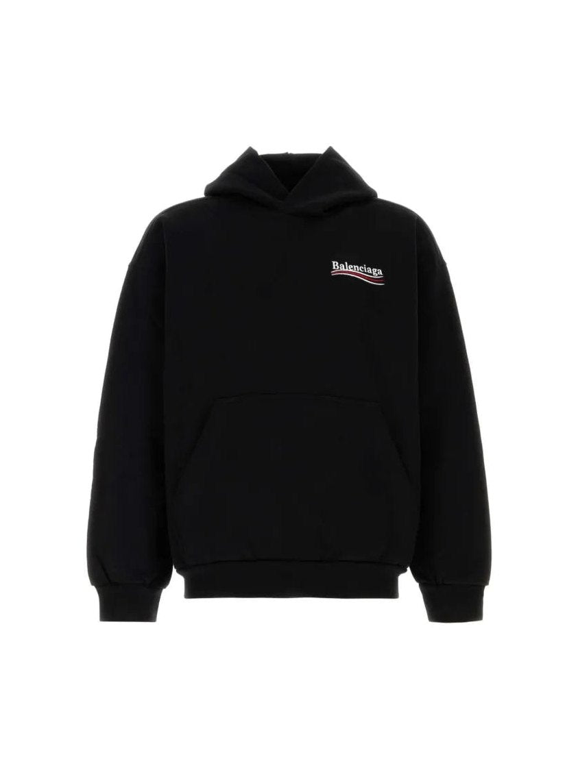 BALENCIAGA POLITICAL CAMPAIGN LOGO OVERSIZED HOODIE BLACK
