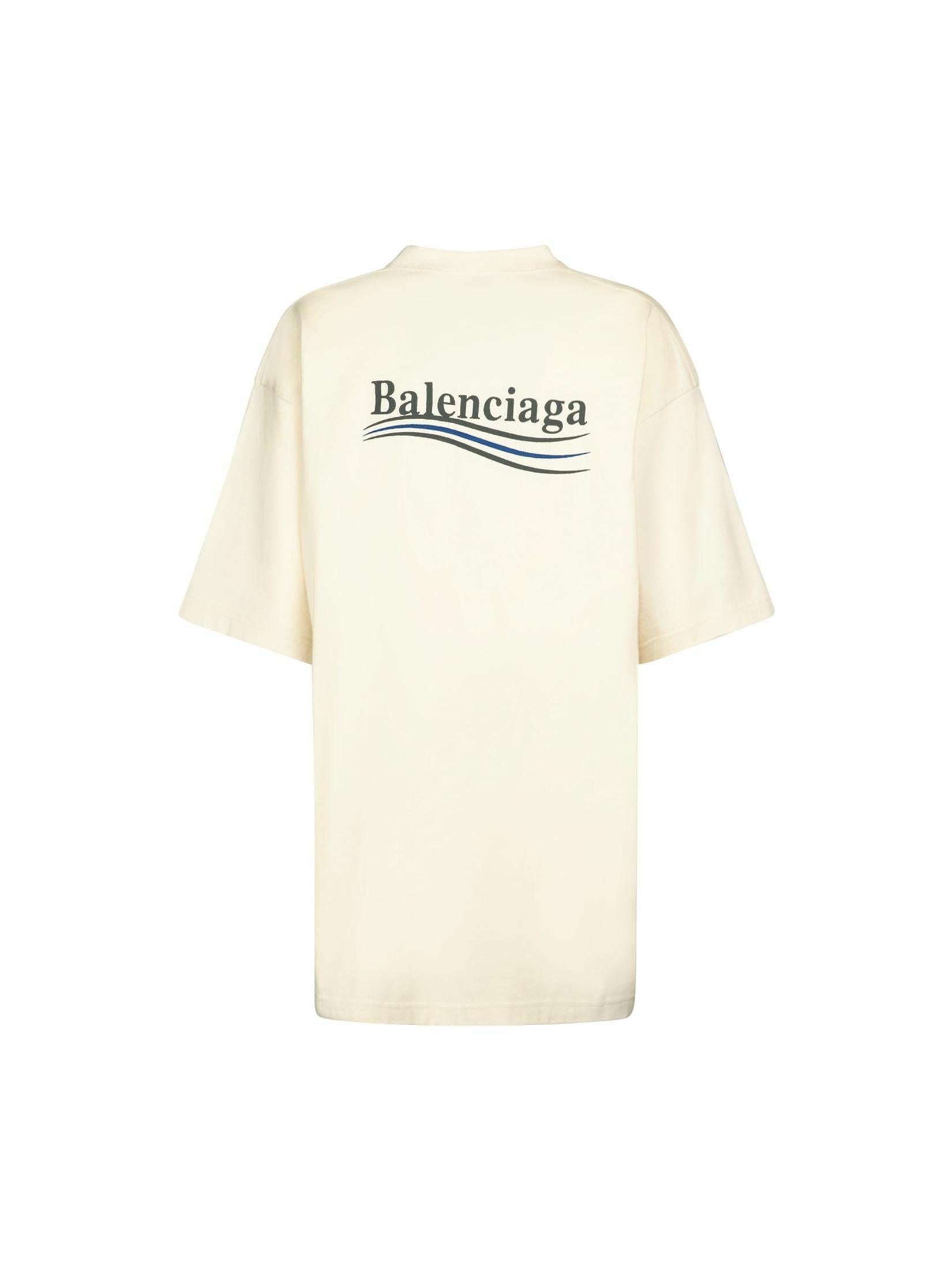 BALENCIAGA POLITICAL CAMPAIGN T-SHIRT CREAM
