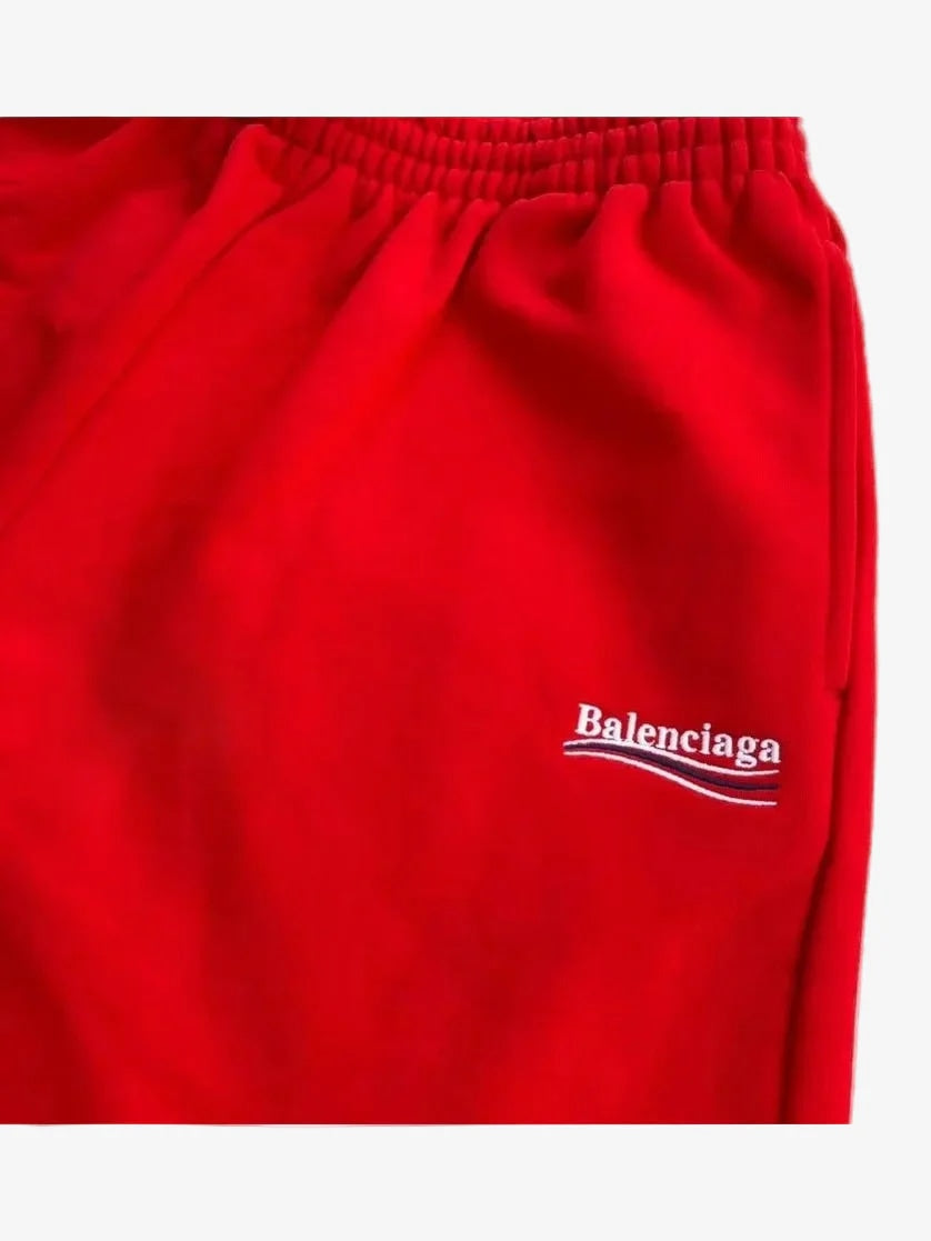 BALENCIAGA POLITICAL RED SWEATSHORT