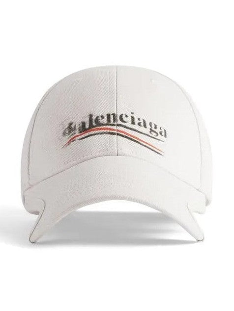 BALENCIAGA POLITICAL STENCIL PRINT HAT BEIGE