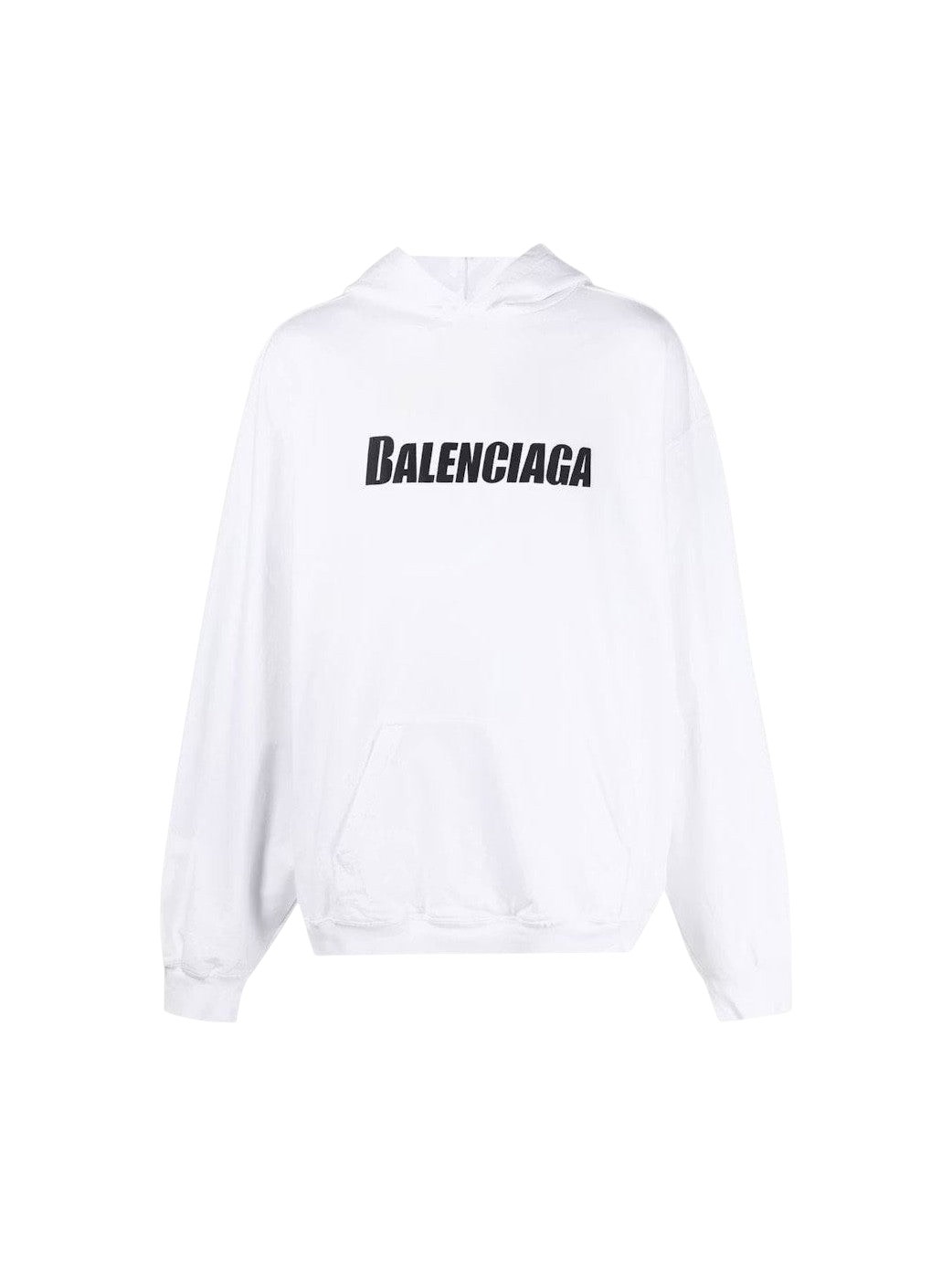 BALENCIAGA PRINT LOGO BOLD WHITE HOODIE