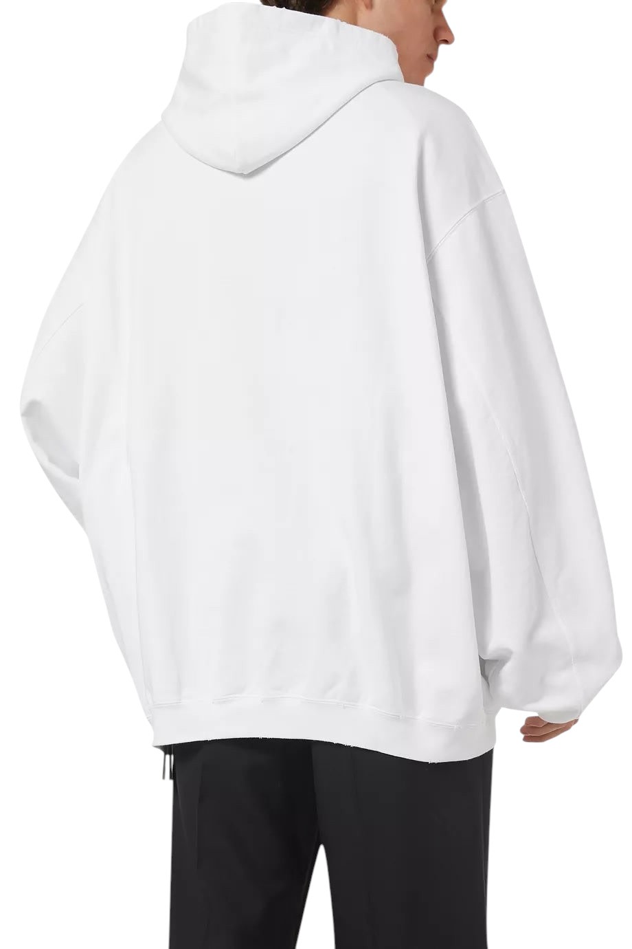 BALENCIAGA PRINT LOGO BOLD WHITE HOODIE