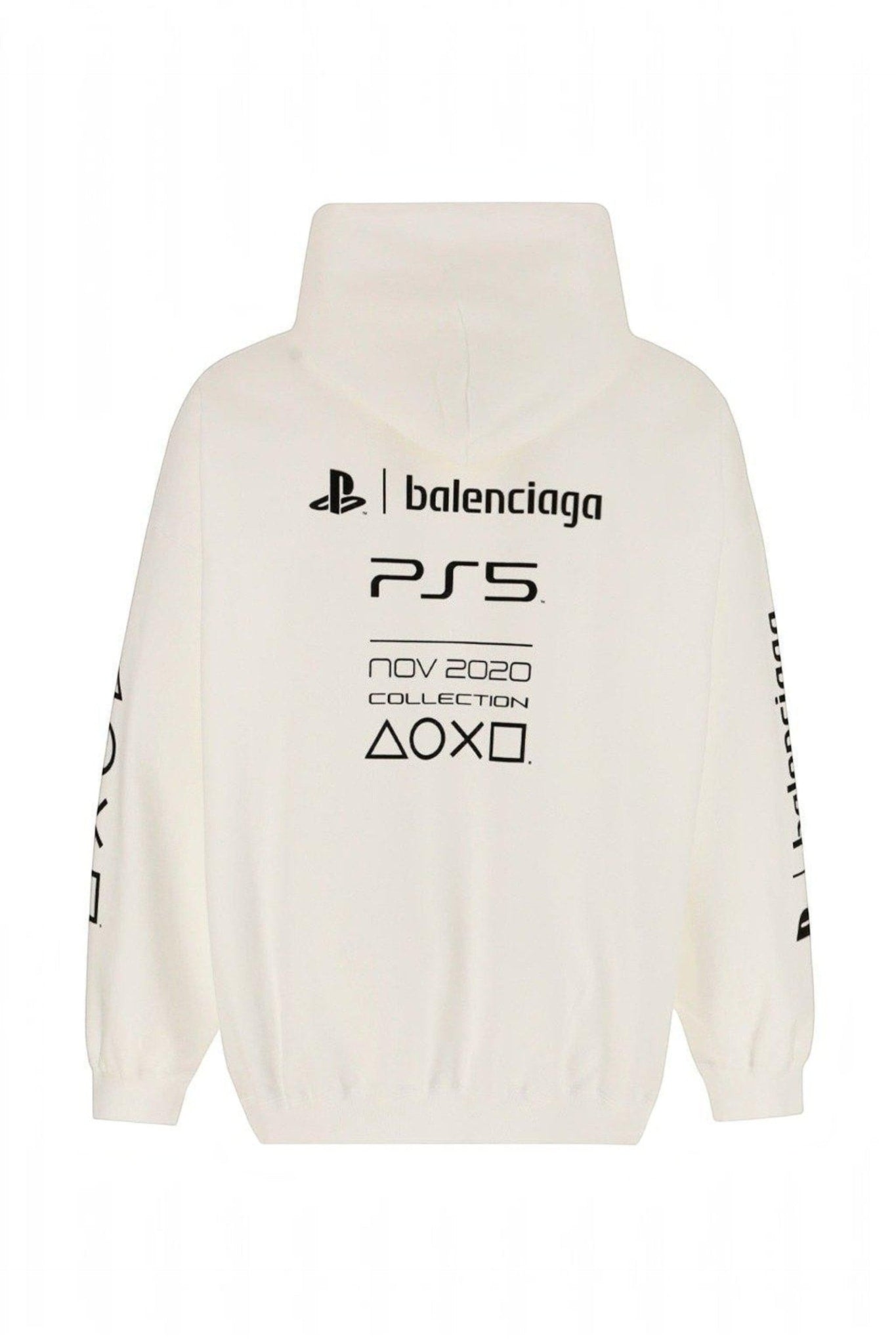 BALENCIAGA PS5 WHITE LOGO HOODIE