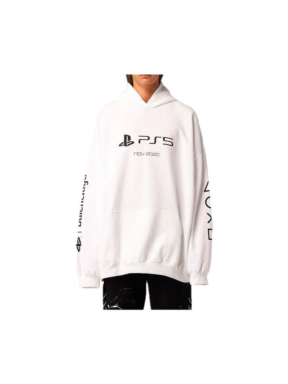 BALENCIAGA PS5 WHITE LOGO HOODIE BALENCIAGA The Hype Company