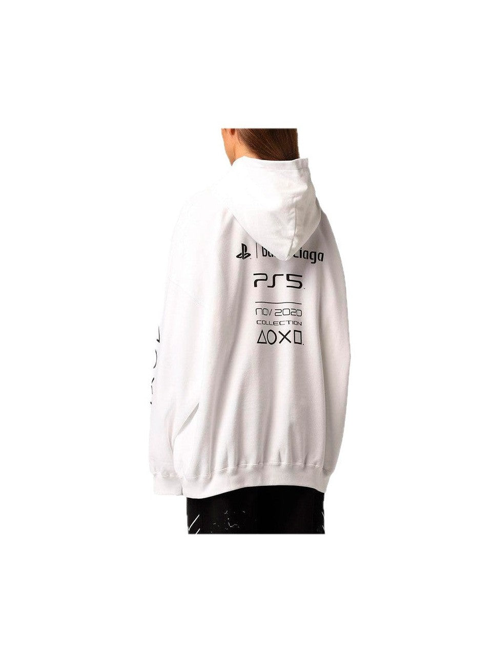 BALENCIAGA PS5 WHITE LOGO HOODIE BALENCIAGA The Hype Company