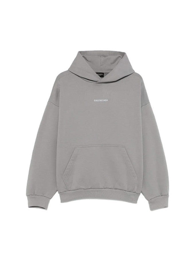 BALENCIAGA REFLECTIVE LOGO GREY HOODIE BALENCIAGA The Hype Company