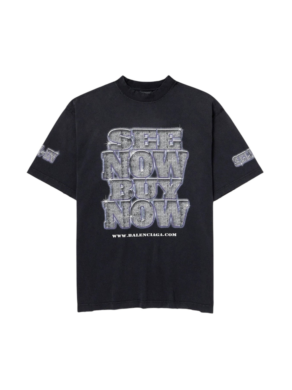BALENCIAGA SEE NOW BUY NOW BLACK FADED T-SHIRT