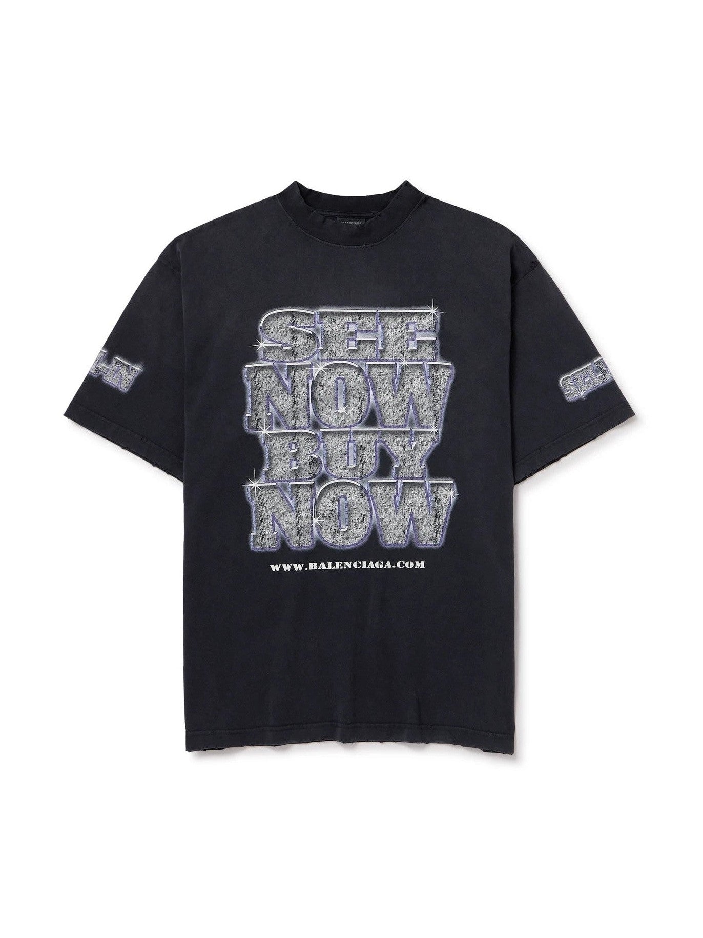 BALENCIAGA SEE NOW BUY NOW BLACK FADED T-SHIRT