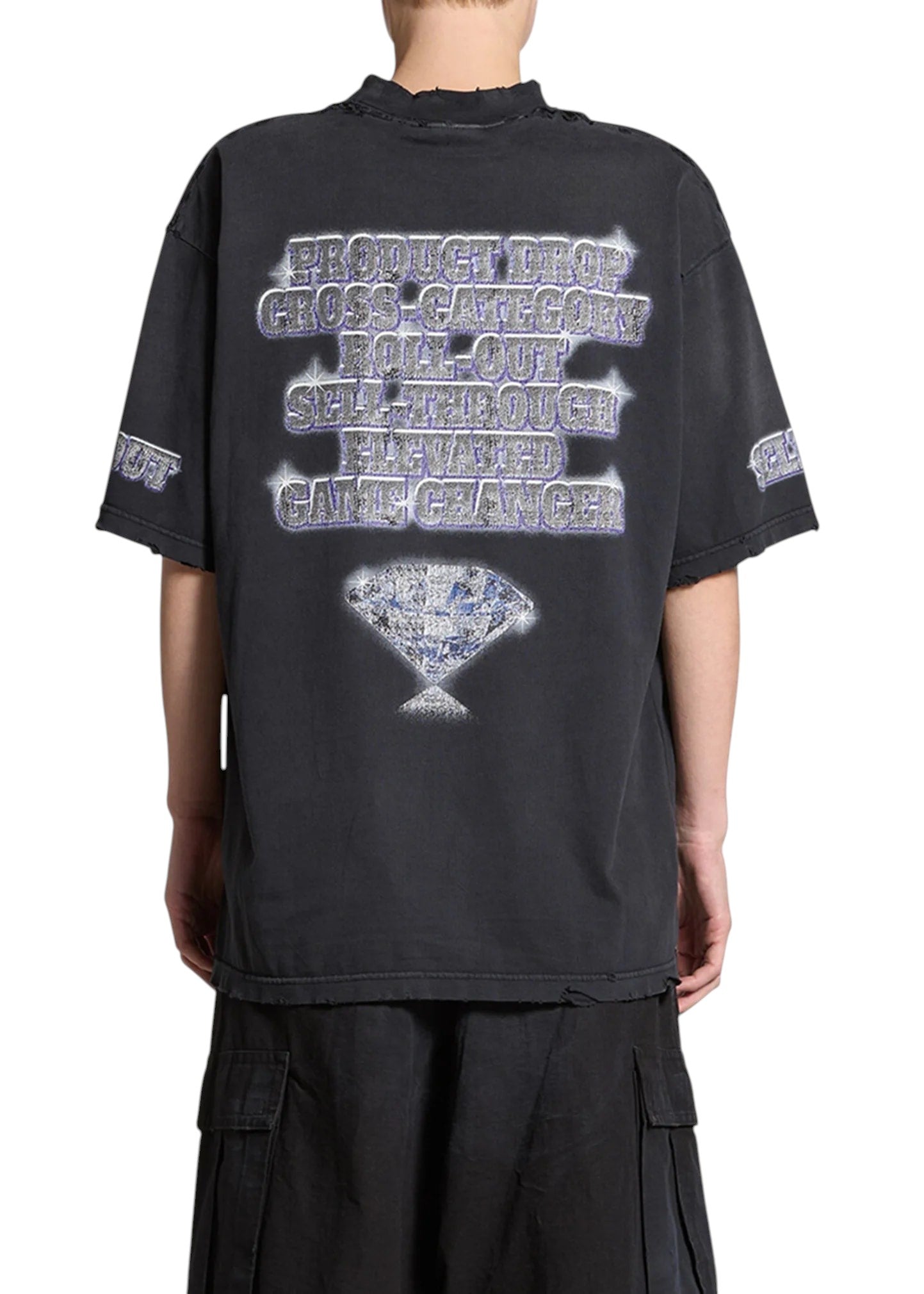 BALENCIAGA SEE NOW BUY NOW BLACK FADED T-SHIRT