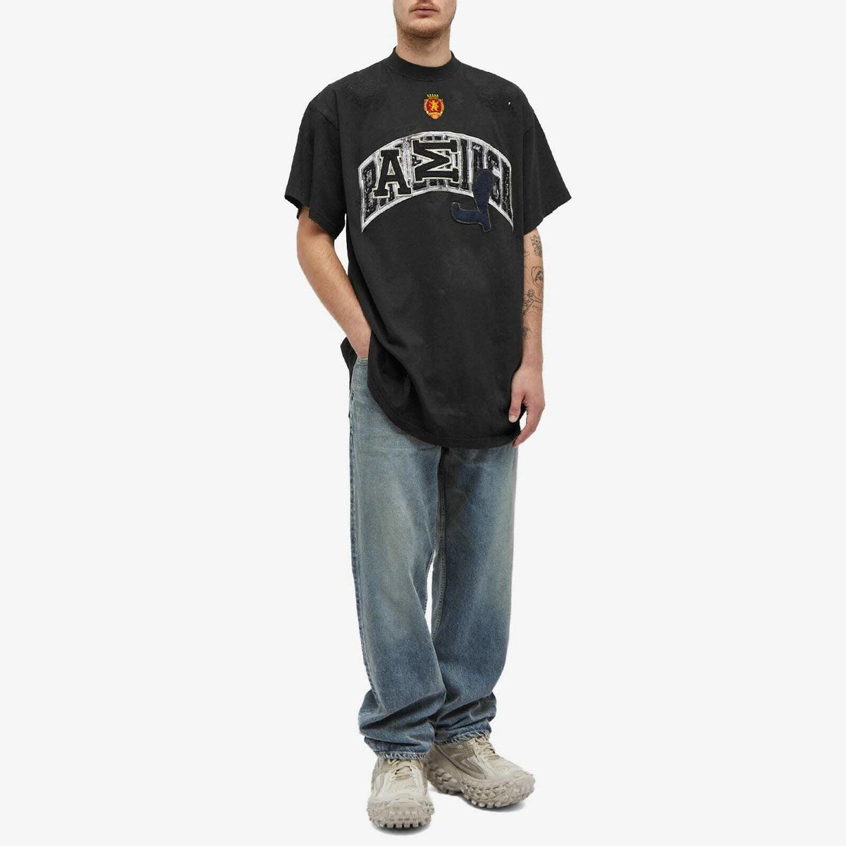 BALENCIAGA SKATER LOGO OVERSIZED T-SHIRT BLACK