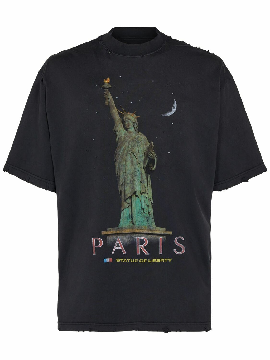 BALENCIAGA STATUE OF LIBERTY  T-SHIRT PARIS WASHED BLACK