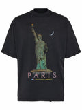 BALENCIAGA STATUE OF LIBERTY  T-SHIRT PARIS WASHED BLACK