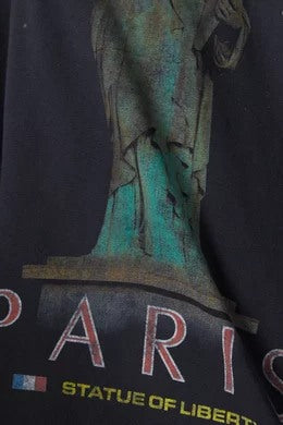 BALENCIAGA STATUE OF LIBERTY  T-SHIRT PARIS WASHED BLACK