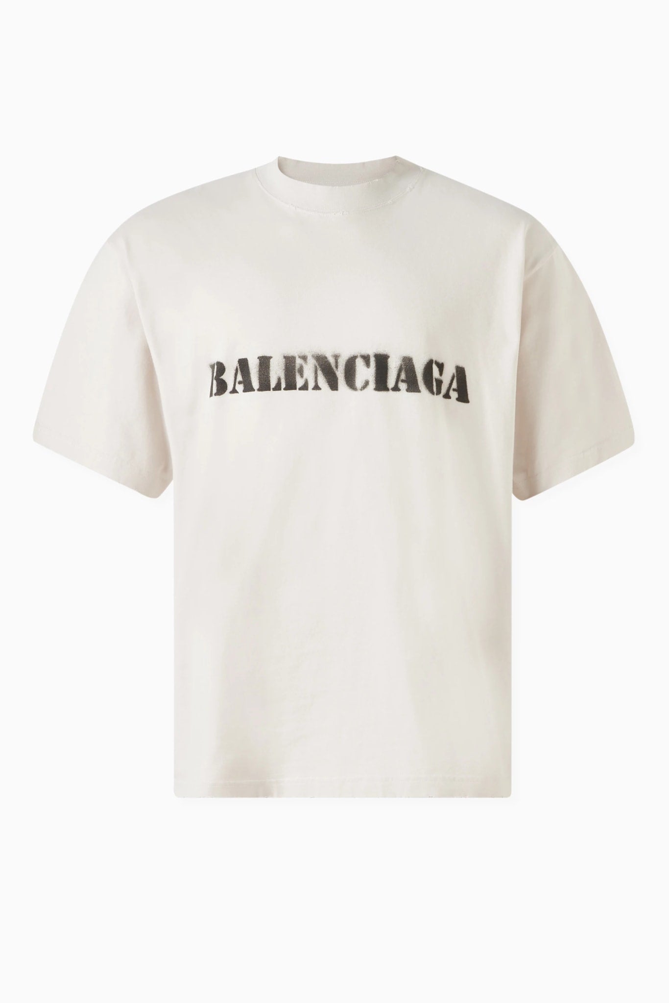 BALENCIAGA STENCIL TYPE CREAM T-SHIRT