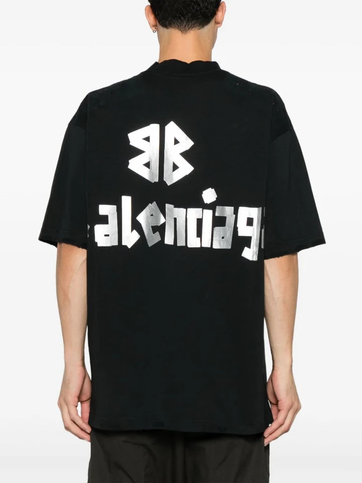 BALENCIAGA TAPE BLACK T SHIRT