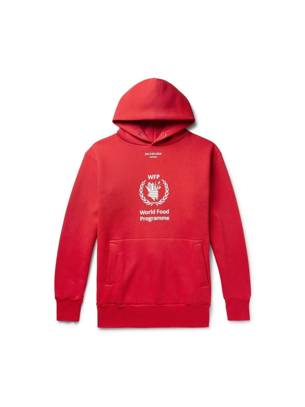 BALENCIAGA WFP WORLD FOOD PROGRAMME RED HOODIE